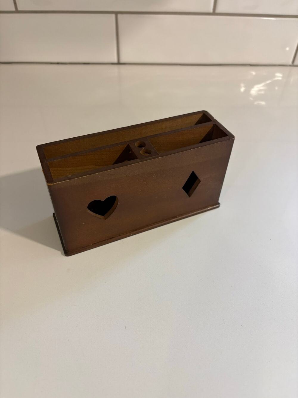 Vintage Wood Card Deck and Pencil Holder made in Japan